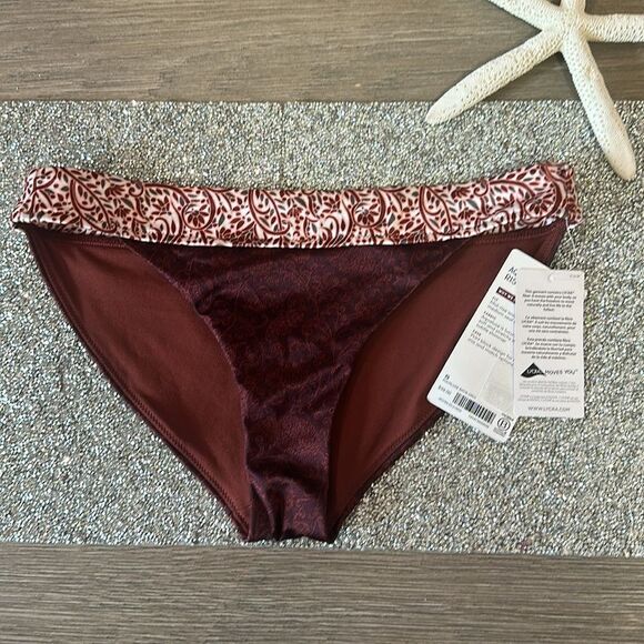 ATHLETA Batik Swim Bikini Bottom Small NEW Cinnamon - Picture 2 of 8